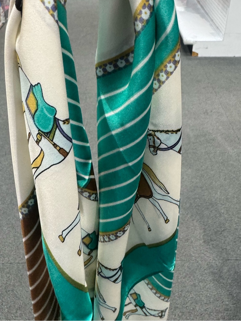 Elegant Teal and Cream Printed Women’s Scarf
